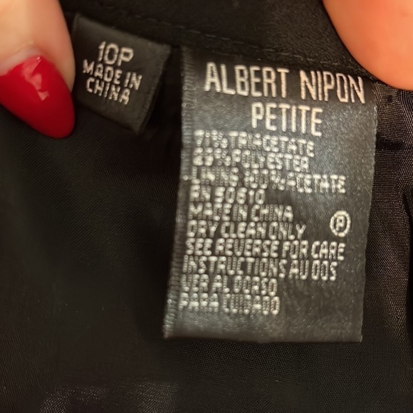 Albert Nipon Vintage Skirt Pleated Hem Black Size 10P Petite - Picture 5 of 7